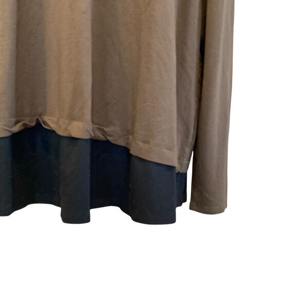 J Jill Mocha Brown Black Flowy Neutral Button Down Tunic Cardigan Size Large - Picture 12 of 15